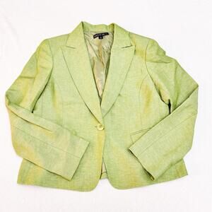 Lafayette 148 Linen Wool Blazer Green Size 12